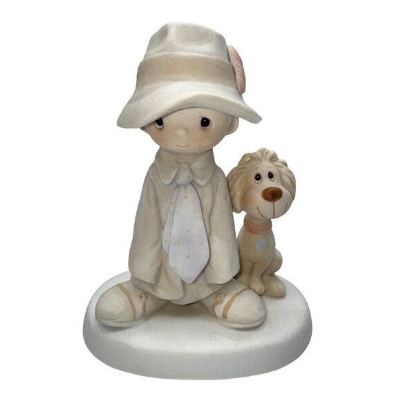 Precious Moments "To A Special Dad" Figurine Boy & Dog Collectible E-5212 1980 - Picture 1 of 5
